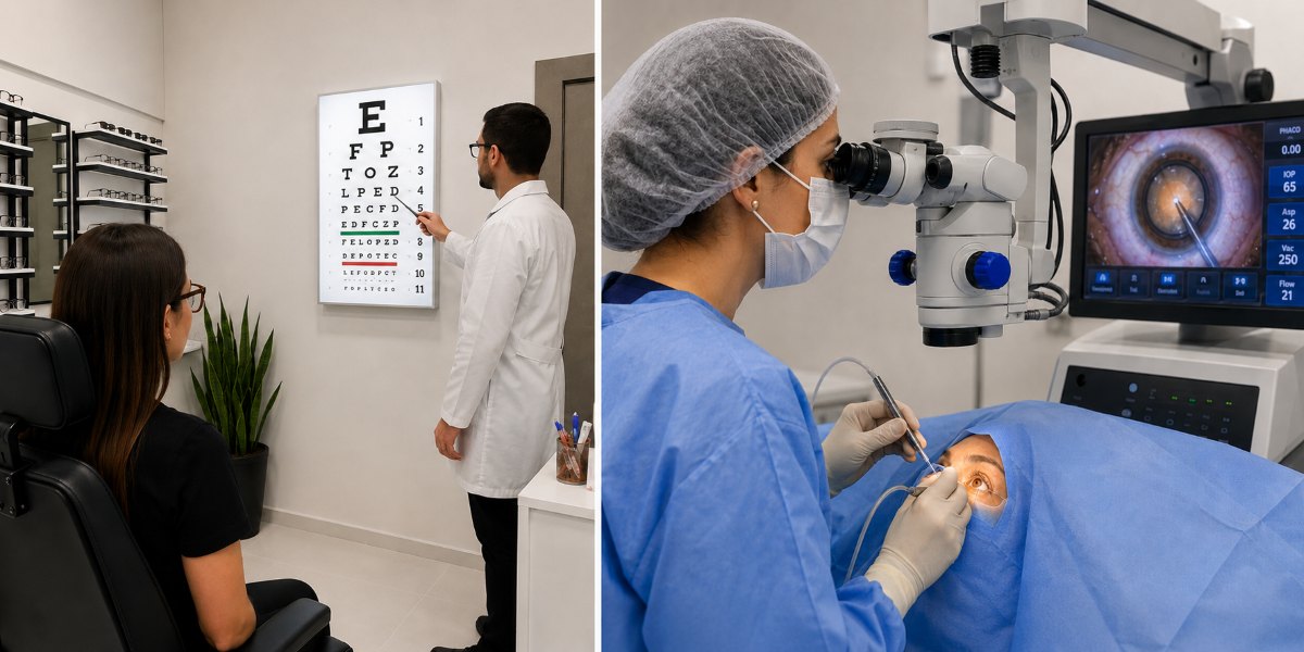 Capa do artigo Oftalmologista ou Optometrista - Óticas Carmo Umuarama