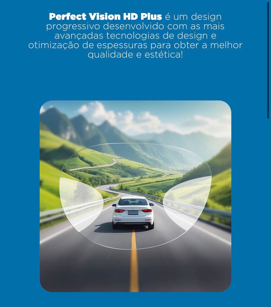 Campo de visão da lente Perfect Vision HD Plus — Óticas Carmo Umuarama