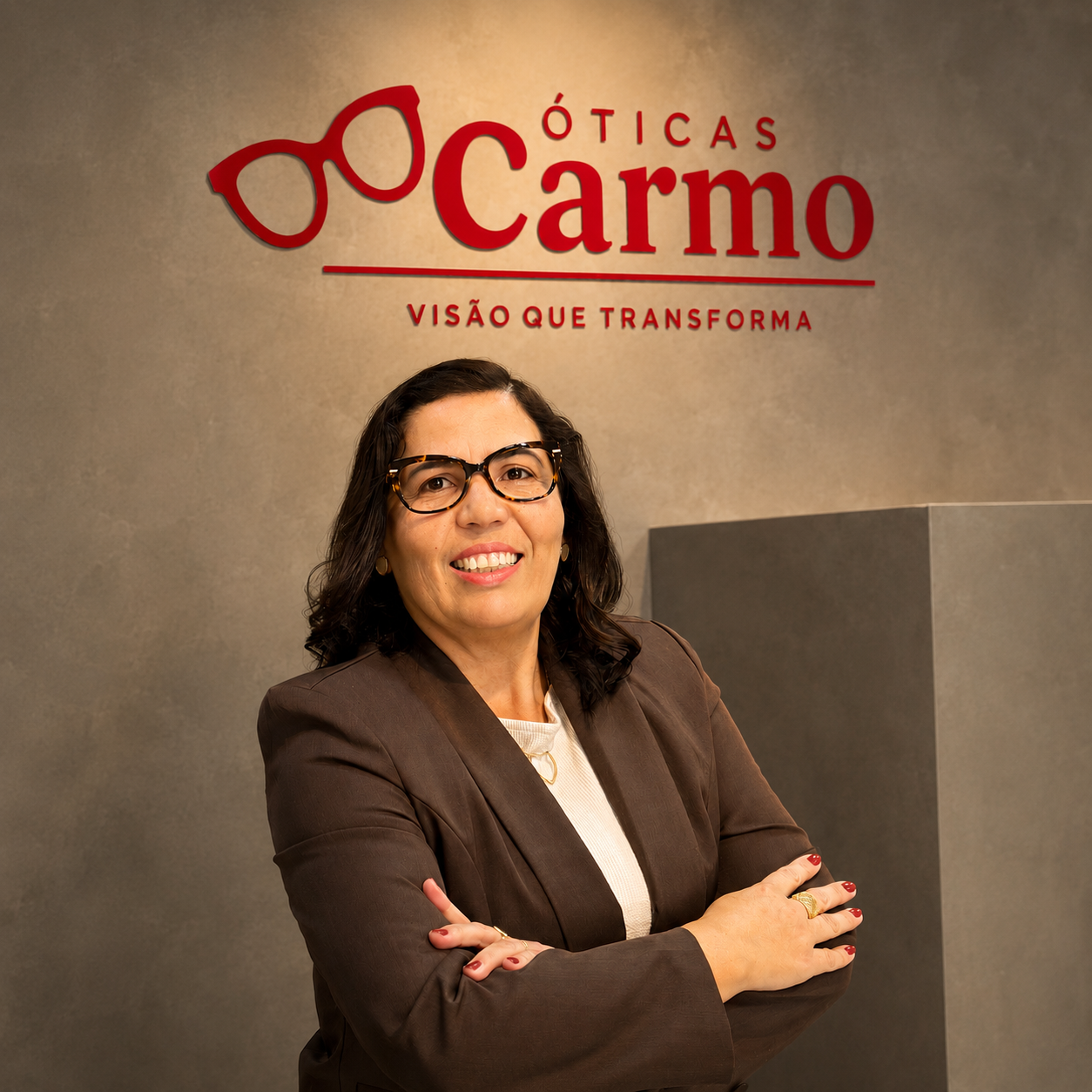 Gisele Carmo, proprietária e fundadora da Óticas Carmo Umuarama