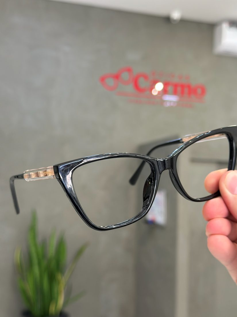 Armação de óculos de acetato feminina